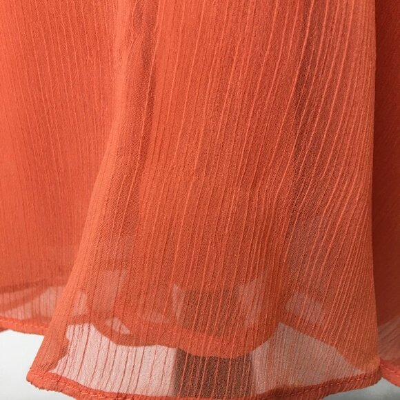 Reiss Women's Orange Square Neck Open Flare Lace Dress Size 0 Cocktail - Picture 13 of 16